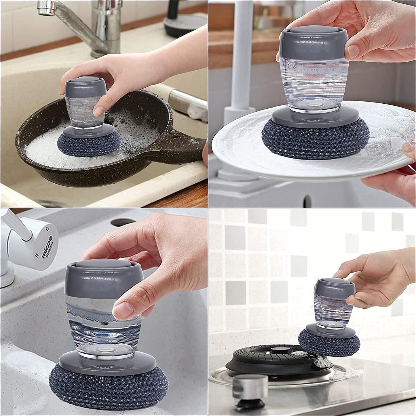 Kitchen Soap Dispensing Brush (Pack of 2)